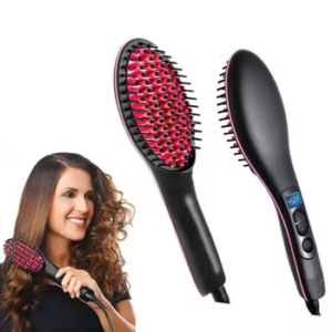 Electric hair straightening brush